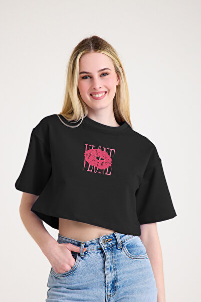 PURE EFFECT Crop supradimensionat VLONE PINK KISS imprimat