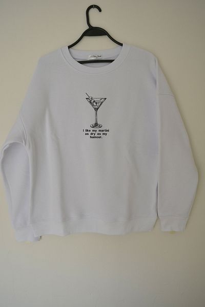 EldenStitch Φούτερ με κέντημα Martini Unisex Oversize