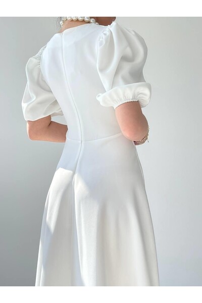 Julidress فستان بطول متوسط بأكمام بطيخ