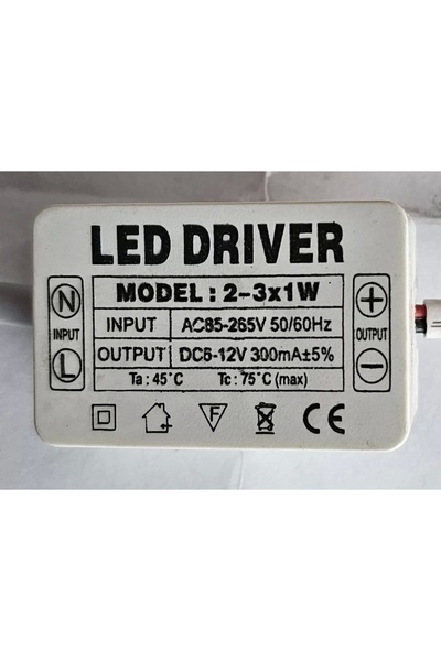 TIEE 2-3 x 1W 300mA Led Sürücü Sabit Akım Led Driver