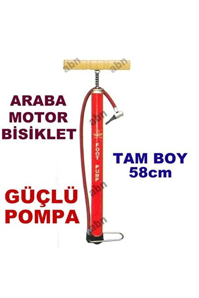 abnturk Büyük Boy Metal Gövde Lastik Şişirme Pompası Top, Bisiklet,Motor Arab...