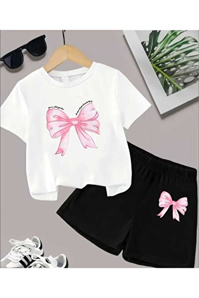 VESTIR BIEN Ribbon Printed 100% Cotton Children's Top and Bottom Set