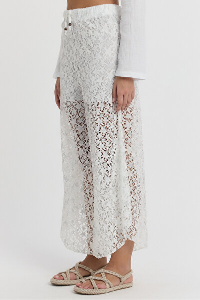 TCT TEKSTİL Women's Trousers - Lacy Star Pattern Shalwar Trousers - 2140
