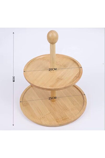 Lili home Two Tier Bamboo Presentation Rack - Cookie Rack Treat Breakfast Presentation Rack - 2 Tier Bamboo Presentation Rack Round