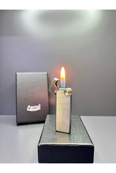 AOMAİ Zippo Tarz Slim Model Gazlı Ve Taşlı Çakmak