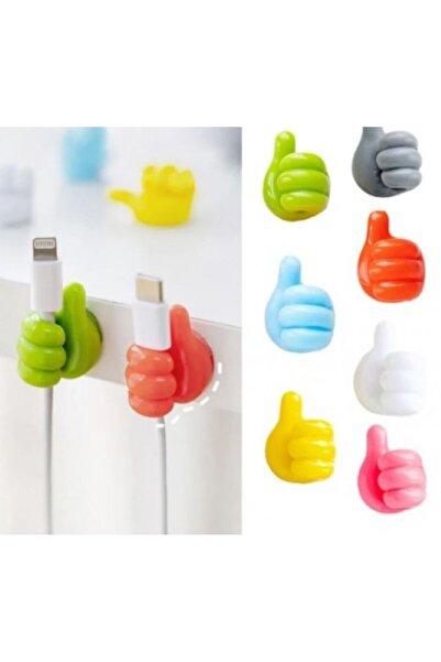 Alışveriş Kapısı El Şeklinde Kauçuk Çok Amaçlı Kablo Tutacak 10 Adet Renkli Y...
