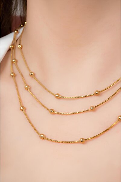 ZERİUM قلادة دوريكا نسائية أنيقة وعصرية مطلية بالذهب من الفولاذ 316l