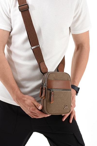 Baginn Чанта за телефон от плат, мъжка чанта през рамо 20*12 см, мега чанта през рамо
