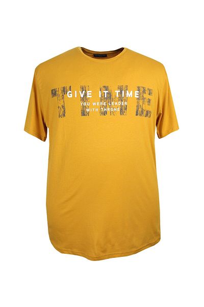 tambattal Large Size Printed Single Jersey Crew Neck T-Shirt