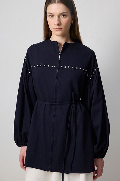 Touché Privé JACHETĂ OVERSIZE BRODATĂ CU PIATRĂ