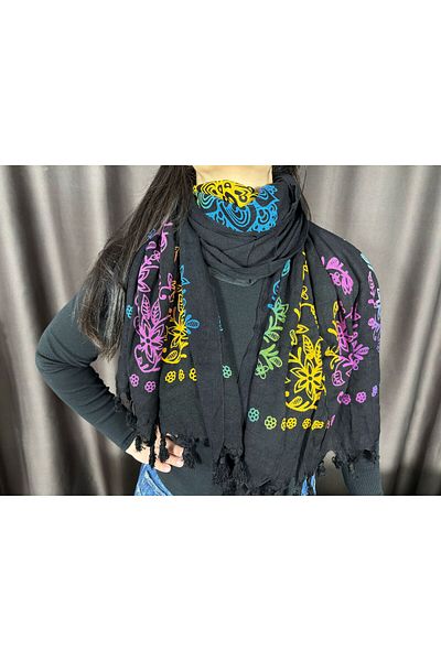Sobe Hediyelik Tie Dye Pattern Scarf and Shoulder Shawl, Shoulder Shawl to Color Your Combinations to Complete Your Style