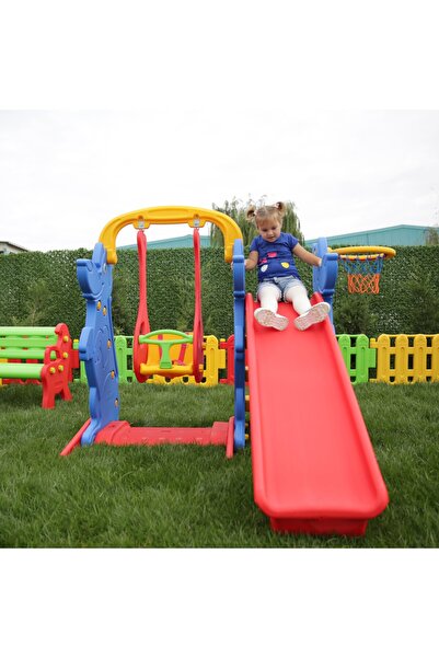 MUPARK Kaydıraklı Salıncaklı Oyun Parkı – Bahçe & Anaokulu İçin Çok Fonksiyonlu Set