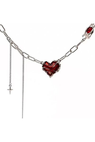 Choice قلادة على شكل قلب من راتنج الإيبوكسي المعدني AXL40129R للنساء، قلادة ع...