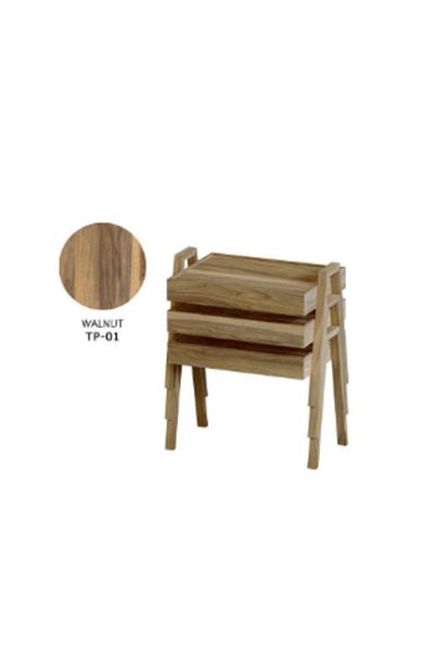 ROYAL ROSE 3-piece serving table set, brown, 40x50x35cm