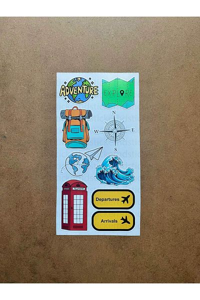 hdsticker 61 Pcs Outing Themed Statistics Set Colorful Label Sticker for Laptop, Suitcase, Notebook