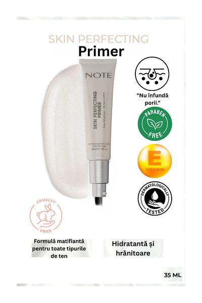 NOTE Skin Perfecting Primer – Bază de machiaj matifiantă, ideală pentru ten gras și mixt (35 ml)