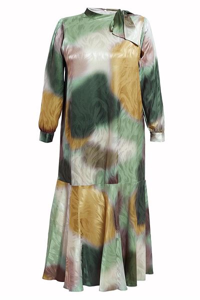 Alvina Σατέν Ζακάρ Φόρεμα Plus Size - 20515