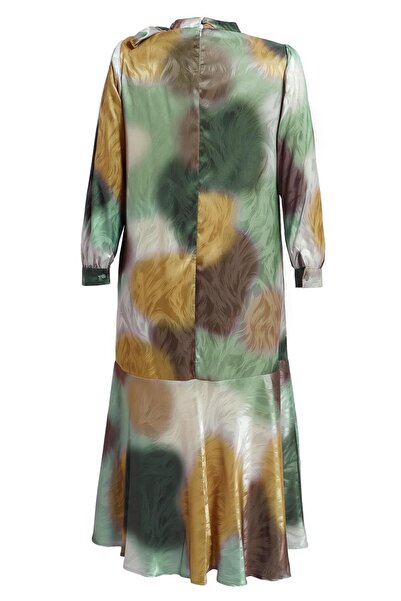 Alvina Plus Size Satin Jacquard Dress - 20515