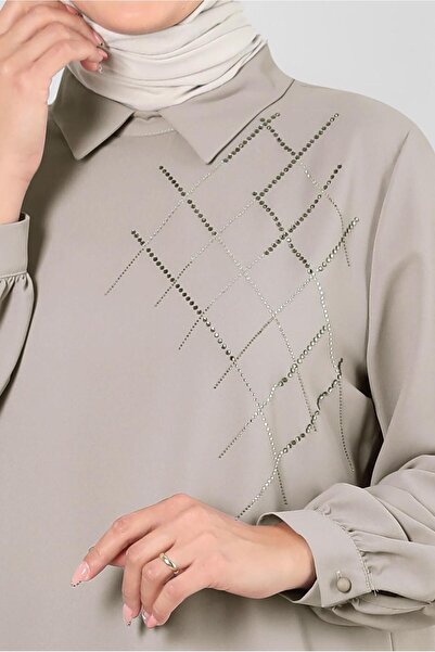 Alvina Plus Size Stone Detailled Tunic 20236