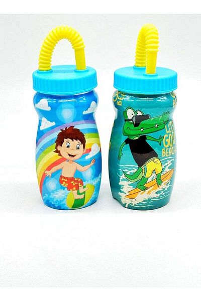 Qlüx Plastic Water Bottle for Kids 2 Pcs Set