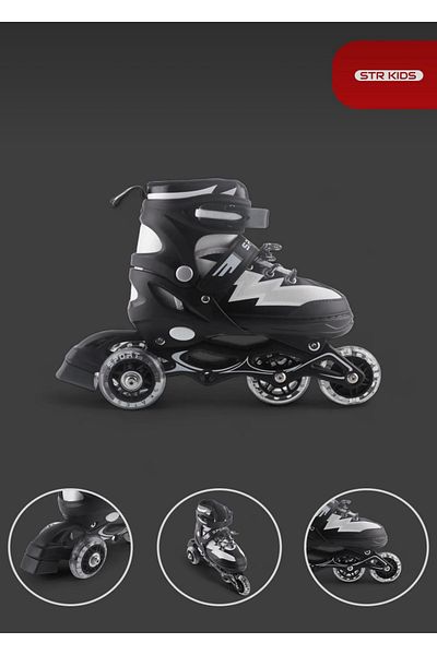 CEZVE HOME Double Row Aluminum Body Adjustable Number 2+1 Lighted Practice Skating Bag