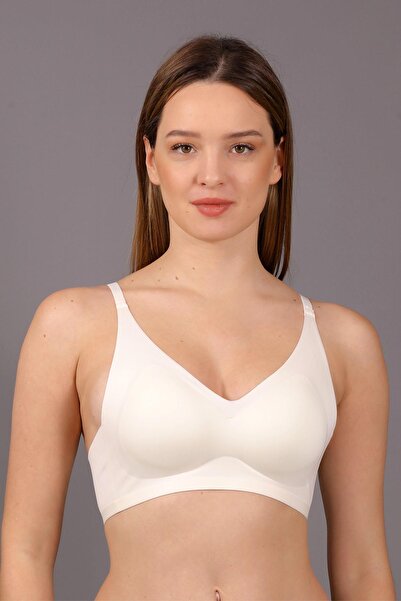 New Bra Ekru Desteksiz İzsiz Sütyen