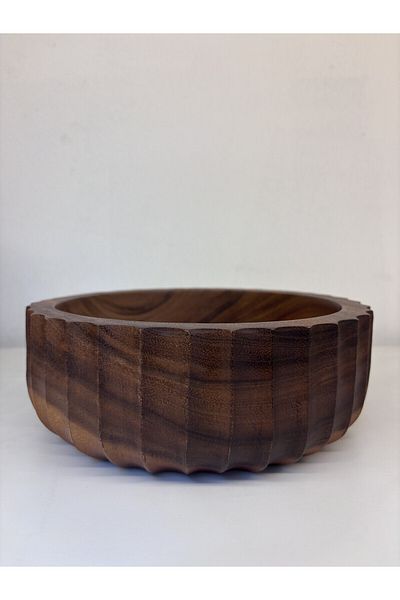 Billi Natural Thai Wood Salad And Serving Bowl, Capacity 24x9 Cm