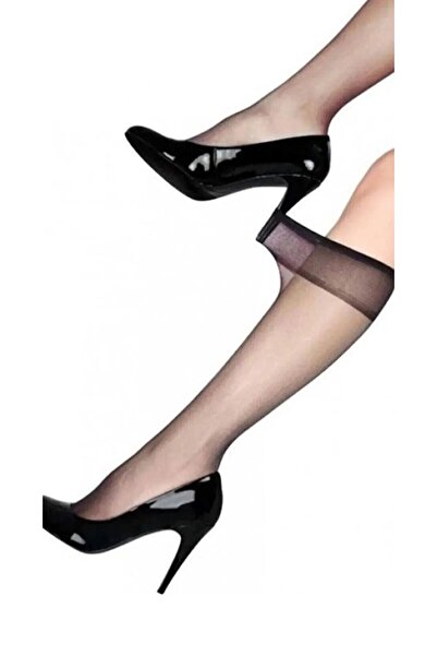 Müjde Fit Shiny Super Thin (15 Den) Knee-High Black-Skin-Light Socks 6 Pairs