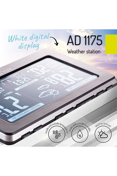 adler AD 1175 statie meteo, termometru interior-exterior, ceas, alarma