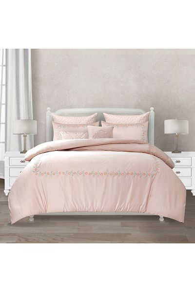 Orange Bed & Bath Blooming | 100% cotton pink duvet set 10 pcs