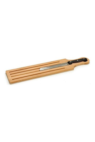 Kinvale Bread slicing stand with crumb storage, 50x11.2x2.5cm, slicing knife included