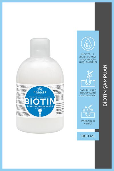 Kallos Cosmetics Biotin 1000ml Nourishing and Protective Shampoo