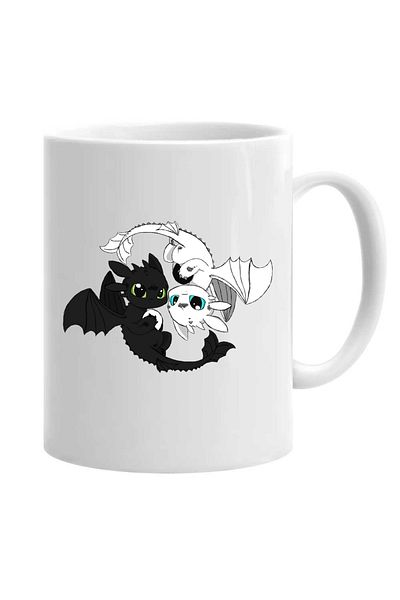 OEM Cană albă personalizată cum să-ți dresezi dragonii, INOVATIX®. 330 ml
