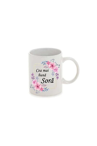 OEM Cana albă personalizată, Best sister, 330 ml, INOVATIX®. 330 ml