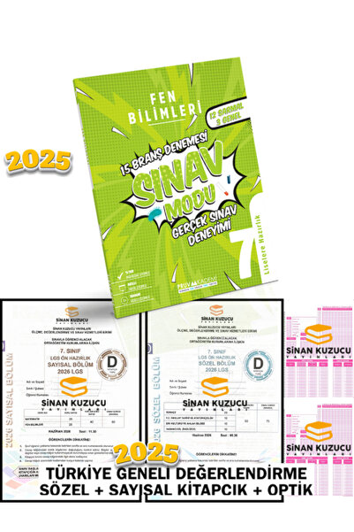 Pruva Akademi 7. SINIF FEN BİLİMLERİ BRANŞ DENEMESİ - Sinan Kuzucu Türkiye Ge...