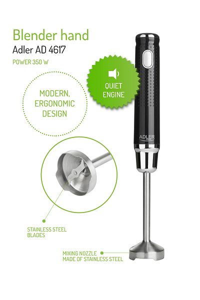 adler AD 4617b hand blender, black, 300W