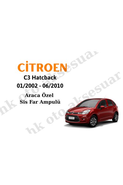 Varta Citroen C3 Hatcback 01/2002 - 06/2010 Sis Far Ampulü