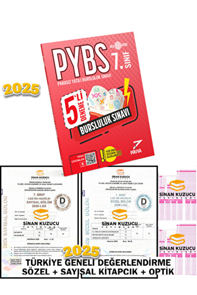 Pruva Akademi 7. SINIF PYBS BURSLULUK 5 Lİ DENEME - Sinan Kuzucu Türkiye Gene...