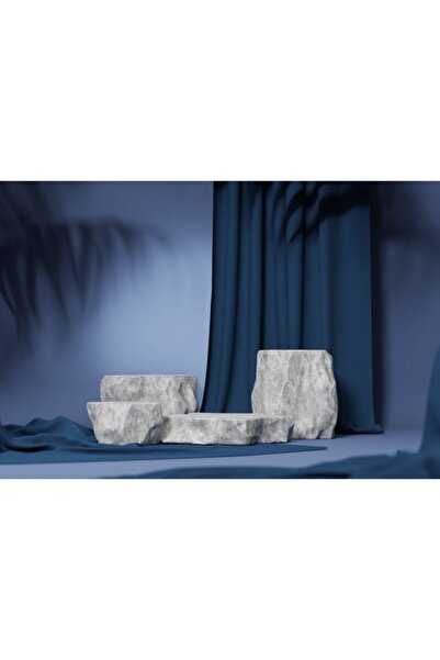 Zumzeria Tablou Canvas Stone Display Cu Umbra De Palmier Pe Fond Albastru, 80...