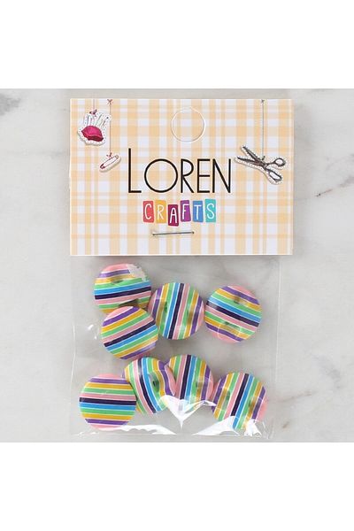 mk global Loren Crafts 8-Pack Patterned Buttons - 1104