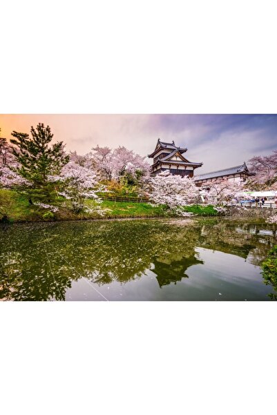 Zumzeria Tablou Canvas Amurg peste un loc istoric din Japonia în timpul primă...