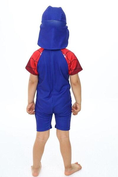 mikam Uv Protected Boy's Short Sleeve Shorts Jumpsuit with Protection Hat Mayo