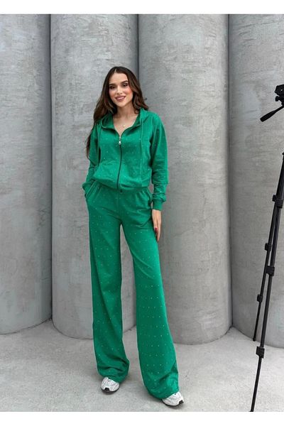 adorashop Hooded tracksuit and wide pants with applied stones EM631