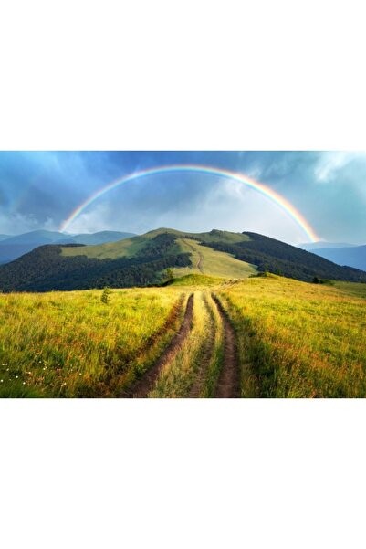 Zumzeria Таблу платно Пищни зелени тревисти поляни във фантастична вечерна сл...