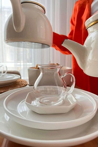 Pikas Set of 6 Enjoyable Ala Borosilicate Sorelis Glass Tea Cups with Handles 210ml Cups