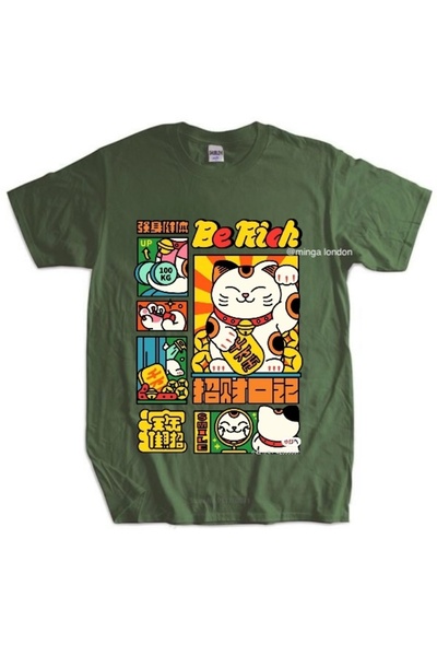 Minga London Maneki Neko Sveta Lopata Tamna Boja Vrhunska Veličina T-shirt - ...