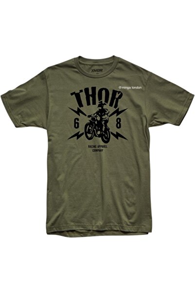 Minga London تي شيرت Thor Music Group كاكي كبير الحجم -Mingalondon