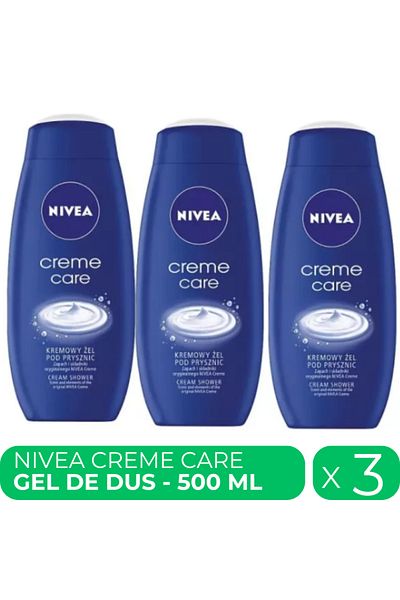 NIVEA Creme Care, moisturizing shower gel, 3 x 500 ml