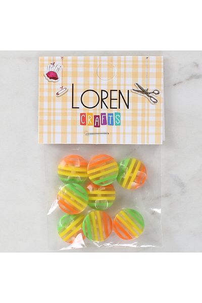 mk global Loren Crafts 8 pcs Patterned Button - 1083