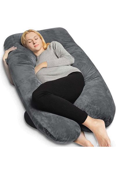 molody Pregnancy Pillows for Sleeping U-Shaped Full Body Pregnancy Pillow with Removable Cover for Pregnant Women